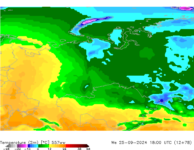 карта температуры 557ww ср 25.09.2024 18 UTC