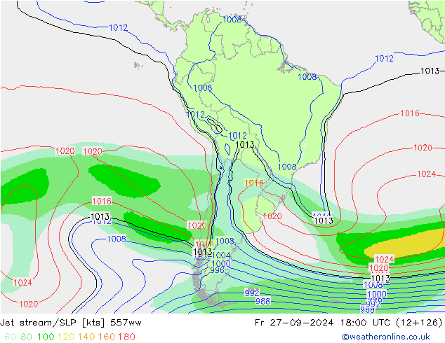 джет/приземное давление 557ww пт 27.09.2024 18 UTC