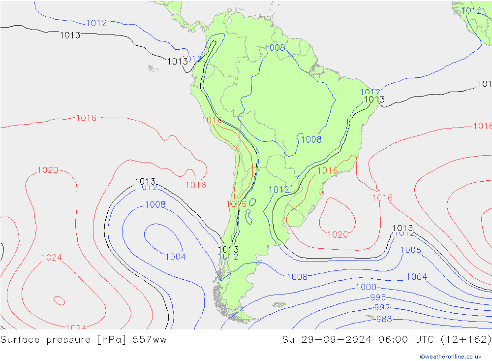 Luchtdruk (Grond) 557ww zo 29.09.2024 06 UTC