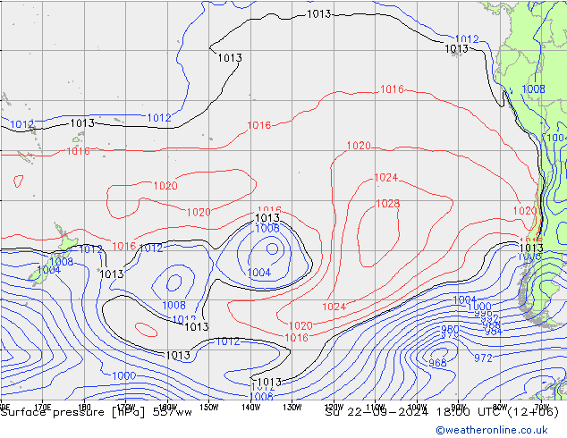 Presión superficial 557ww dom 22.09.2024 18 UTC