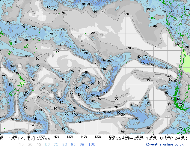 RH 700 hPa 557ww Su 22.09.2024 12 UTC