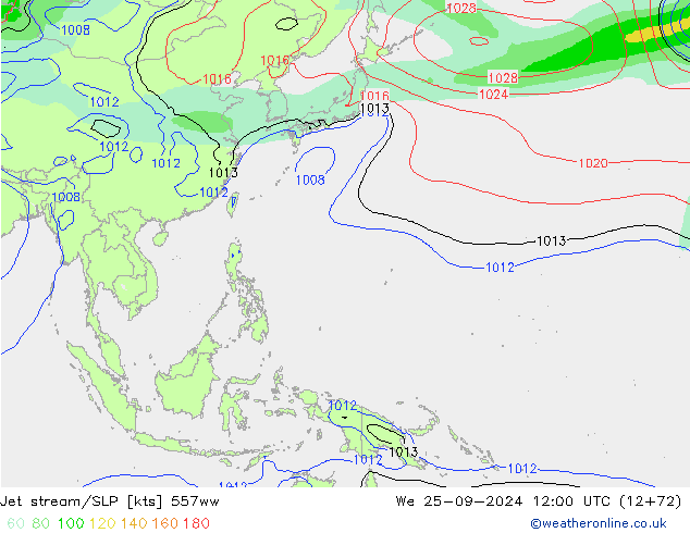 Corriente en chorro 557ww mié 25.09.2024 12 UTC