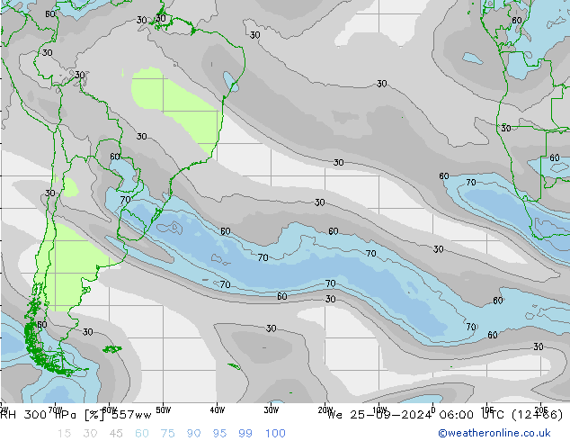 RH 300 hPa 557ww mer 25.09.2024 06 UTC