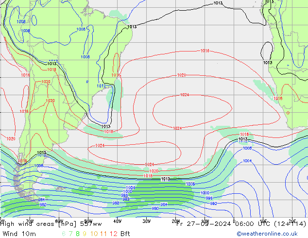 High wind areas 557ww Fr 27.09.2024 06 UTC