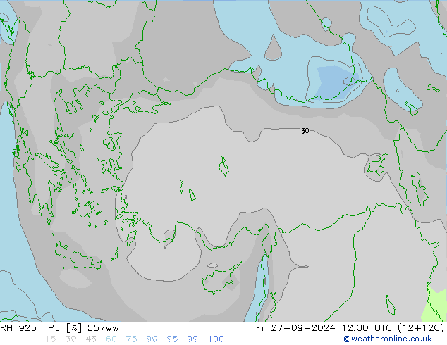 RH 925 hPa 557ww  27.09.2024 12 UTC