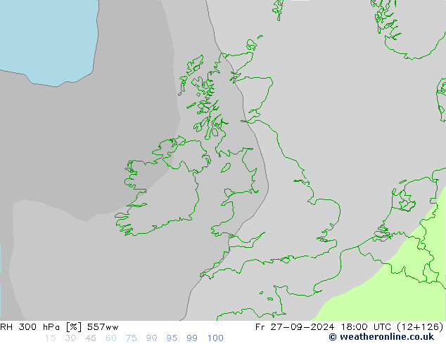 Humidité rel. 300 hPa 557ww ven 27.09.2024 18 UTC