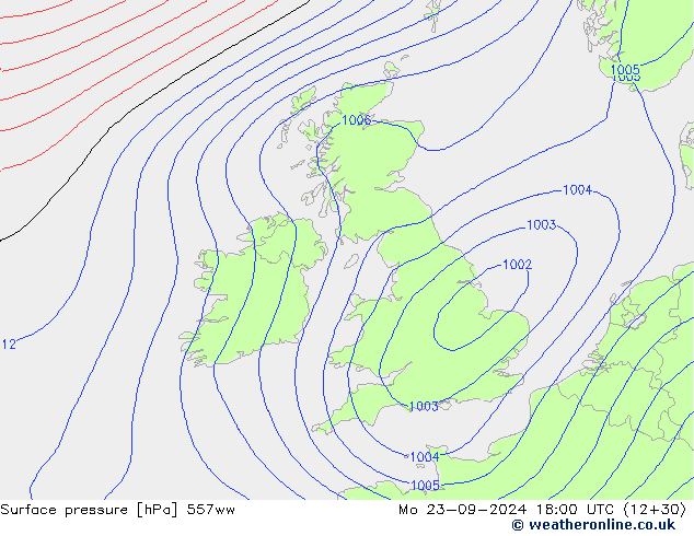 Surface pressure 557ww Mo 23.09.2024 18 UTC