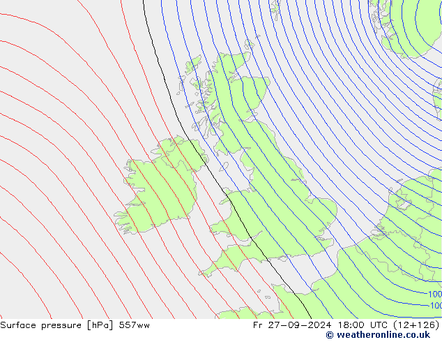 Surface pressure 557ww Fr 27.09.2024 18 UTC