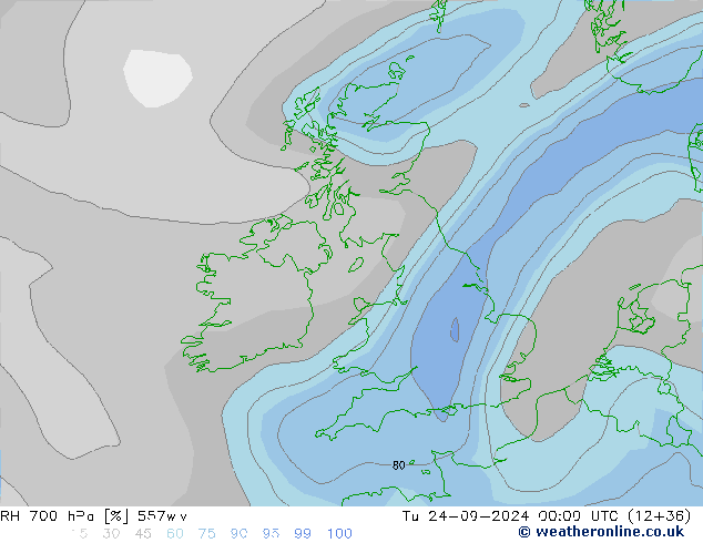 700 hPa Nispi Nem 557ww Sa 24.09.2024 00 UTC