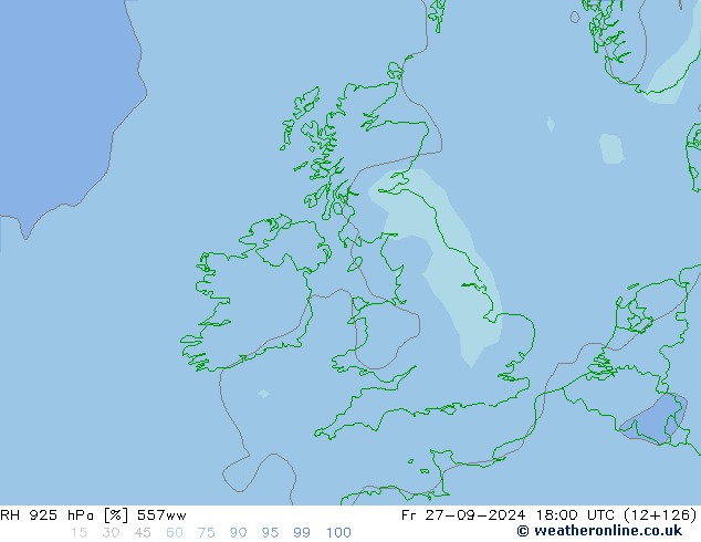 Humidité rel. 925 hPa 557ww ven 27.09.2024 18 UTC