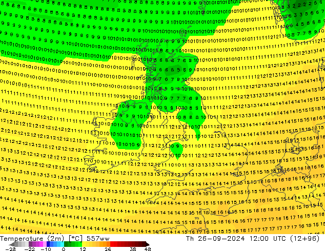 карта температуры 557ww чт 26.09.2024 12 UTC