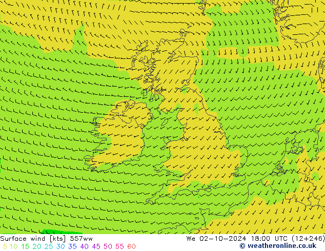 Surface wind 557ww We 02.10.2024 18 UTC