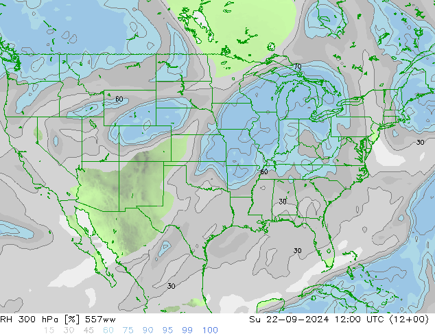 RH 300 hPa 557ww Su 22.09.2024 12 UTC