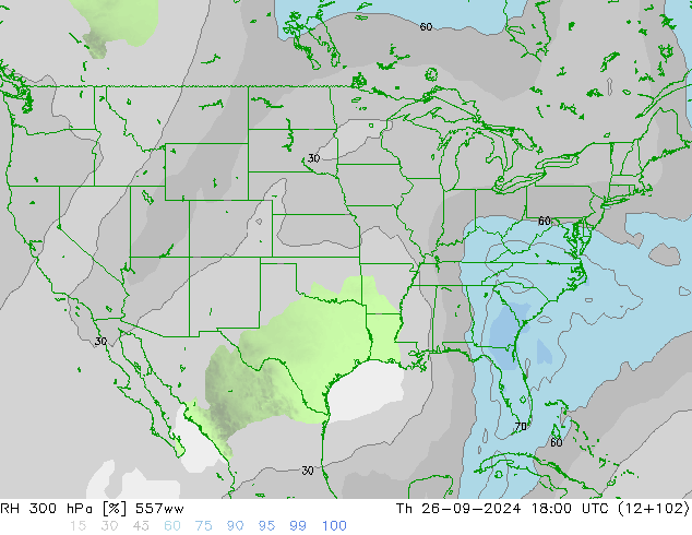 RH 300 hPa 557ww Th 26.09.2024 18 UTC