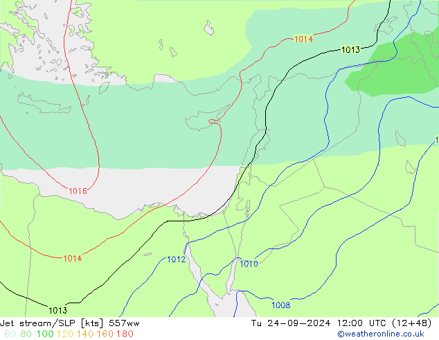 Jet stream/SLP 557ww Tu 24.09.2024 12 UTC