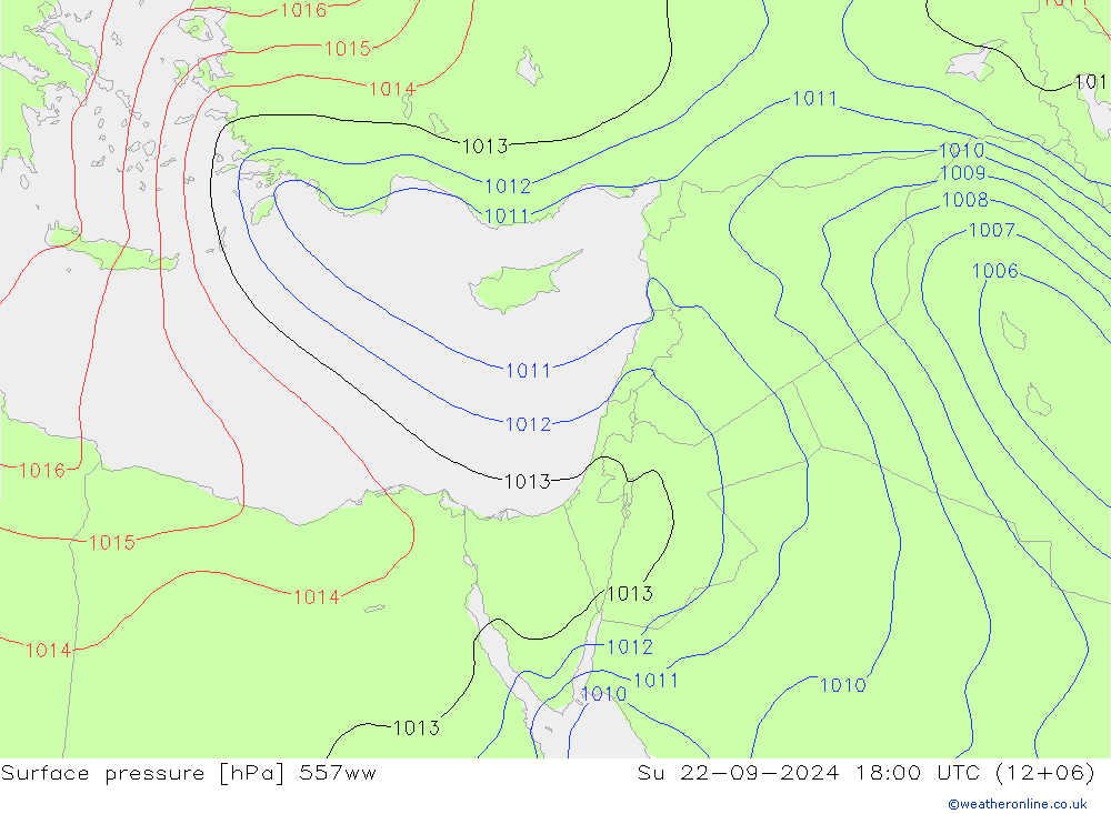 Presión superficial 557ww dom 22.09.2024 18 UTC