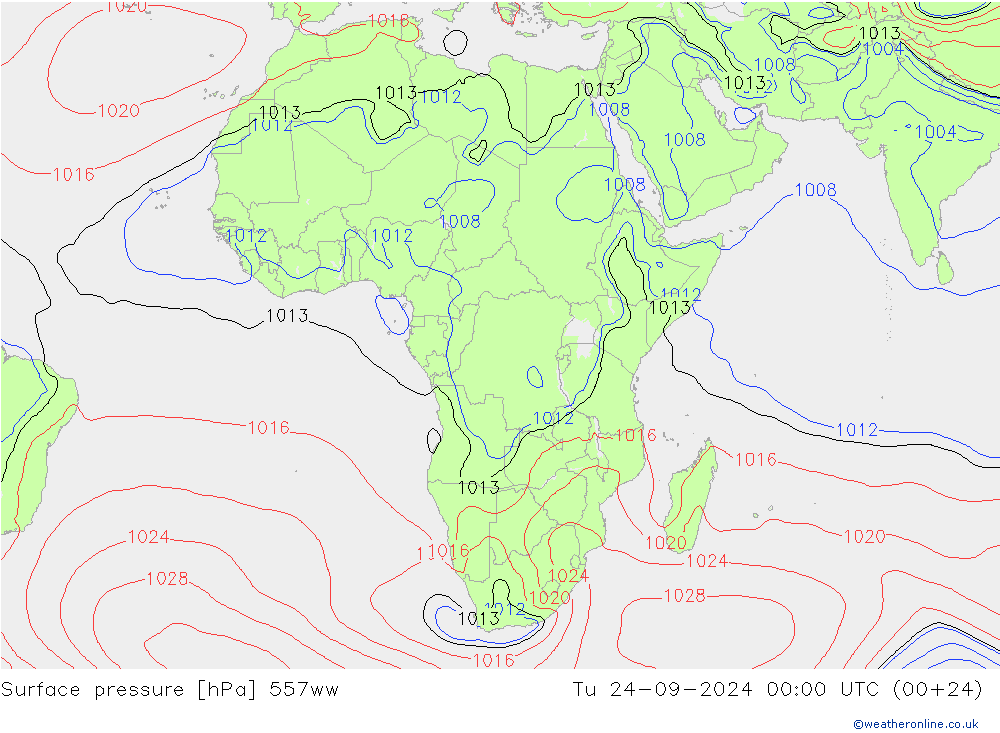 Surface pressure 557ww Tu 24.09.2024 00 UTC