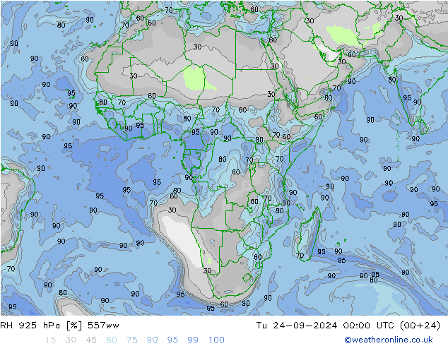 RH 925 hPa 557ww  24.09.2024 00 UTC