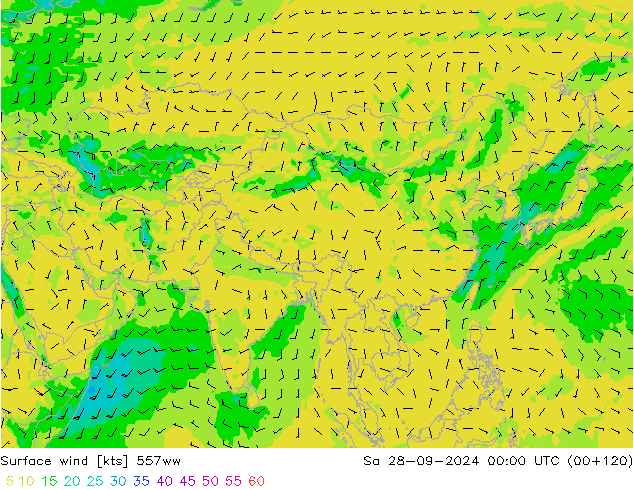 Surface wind 557ww Sa 28.09.2024 00 UTC