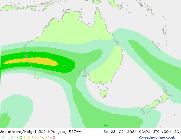 Jet stream/Height 300 hPa 557ww So 28.09.2024 00 UTC