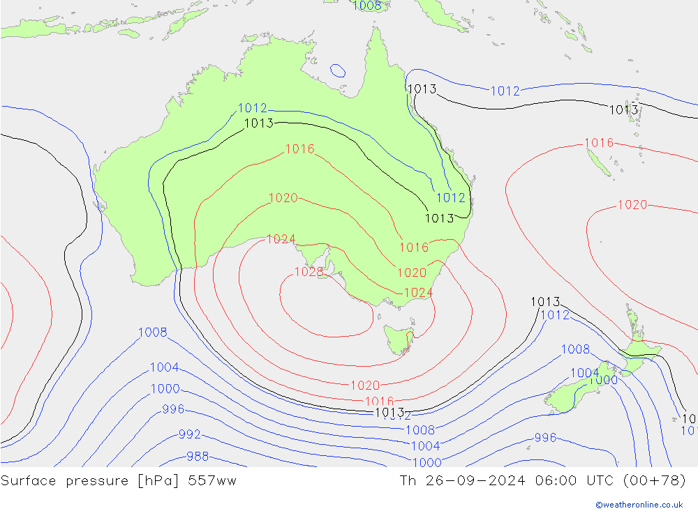 Luchtdruk (Grond) 557ww do 26.09.2024 06 UTC