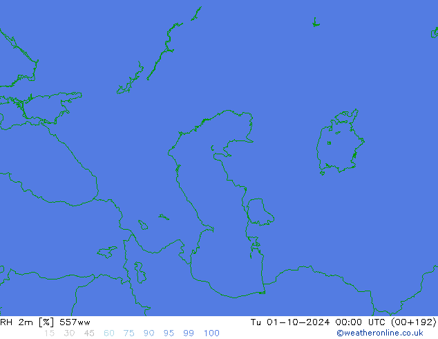 RH 2m 557ww  01.10.2024 00 UTC