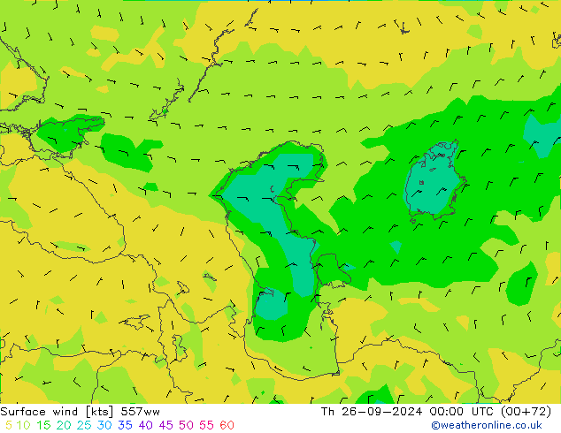 Vento 10 m 557ww Qui 26.09.2024 00 UTC