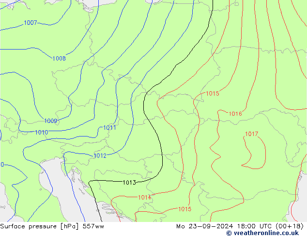 Surface pressure 557ww Mo 23.09.2024 18 UTC