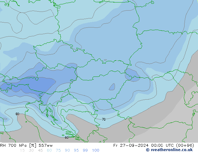 RH 700 hPa 557ww  27.09.2024 00 UTC