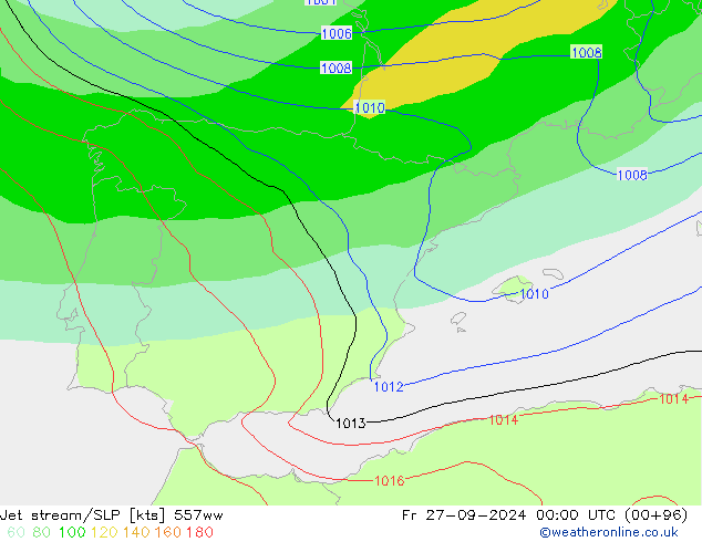 Corriente en chorro 557ww vie 27.09.2024 00 UTC