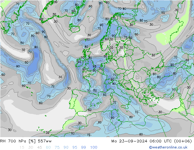 RH 700 hPa 557ww Po 23.09.2024 06 UTC