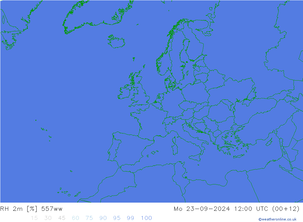 Humidité rel. 2m 557ww lun 23.09.2024 12 UTC