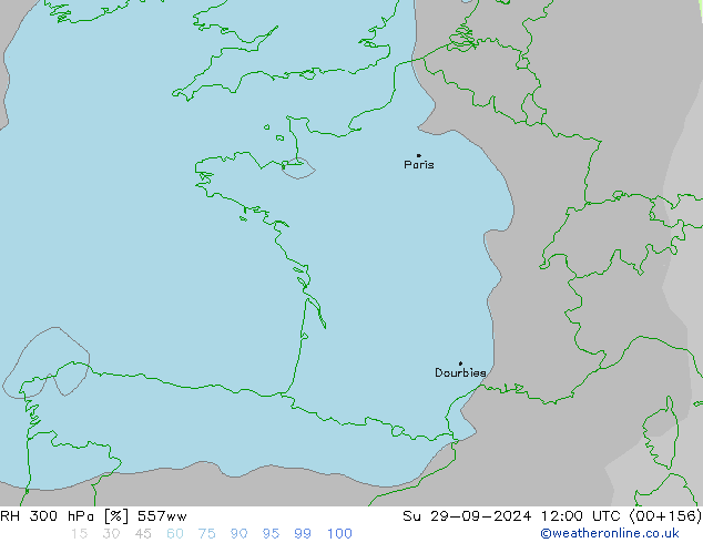 RH 300 hPa 557ww  29.09.2024 12 UTC