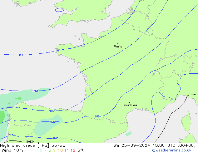 High wind areas 557ww  25.09.2024 18 UTC