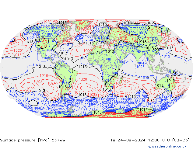 Surface pressure 557ww Tu 24.09.2024 12 UTC