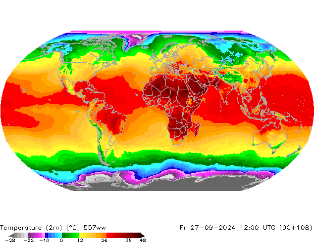 Temperatura (2m) 557ww Sex 27.09.2024 12 UTC