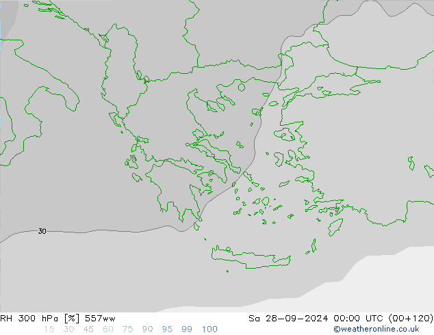 RH 300 hPa 557ww Sa 28.09.2024 00 UTC