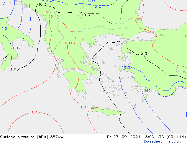 Yer basıncı 557ww Cu 27.09.2024 18 UTC