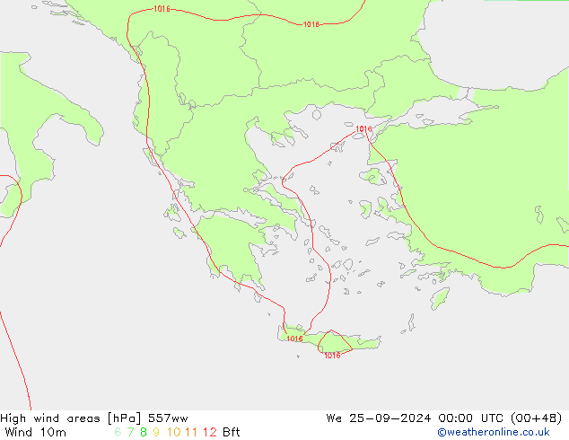 High wind areas 557ww mer 25.09.2024 00 UTC