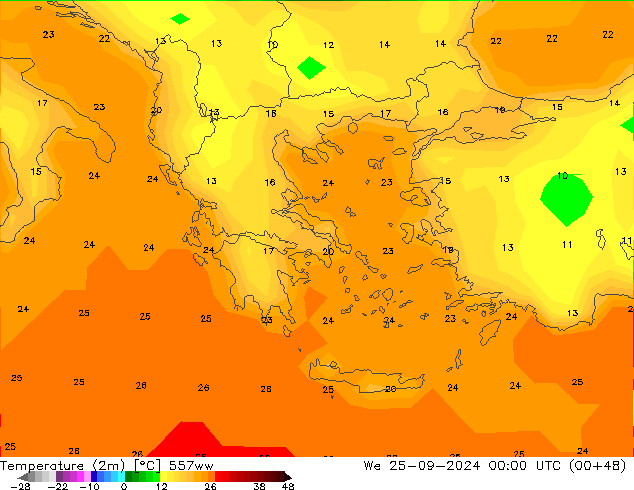 карта температуры 557ww ср 25.09.2024 00 UTC