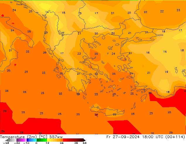 карта температуры 557ww пт 27.09.2024 18 UTC