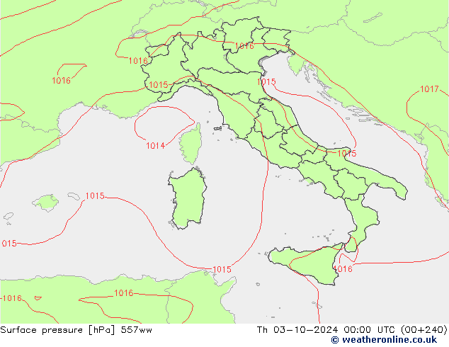 Luchtdruk (Grond) 557ww do 03.10.2024 00 UTC