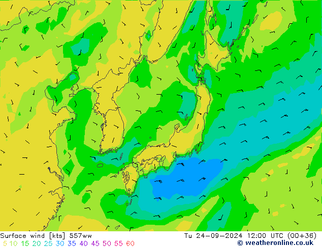 Viento 10 m 557ww mar 24.09.2024 12 UTC