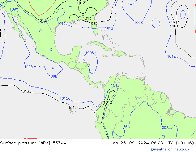 Surface pressure 557ww Mo 23.09.2024 06 UTC