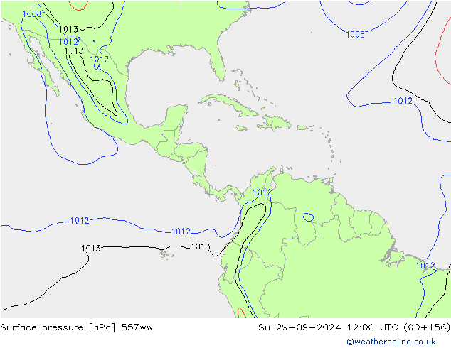 Luchtdruk (Grond) 557ww zo 29.09.2024 12 UTC