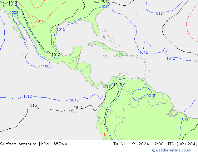 Pressione al suolo 557ww mar 01.10.2024 12 UTC