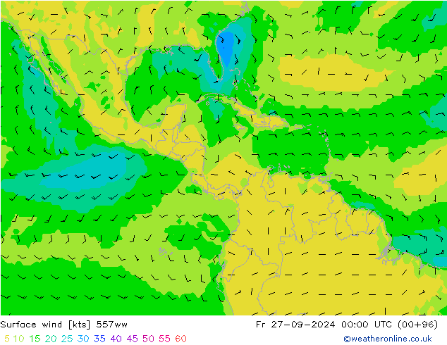 Surface wind 557ww Fr 27.09.2024 00 UTC