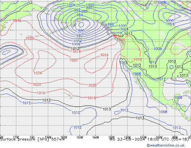 Surface pressure 557ww Mo 23.09.2024 18 UTC