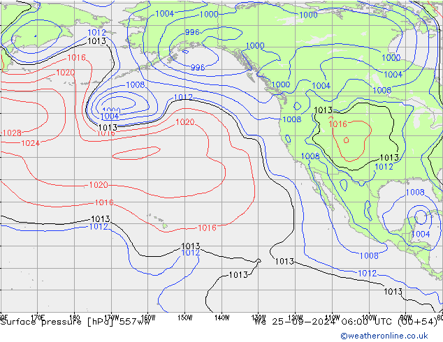 Surface pressure 557ww We 25.09.2024 06 UTC