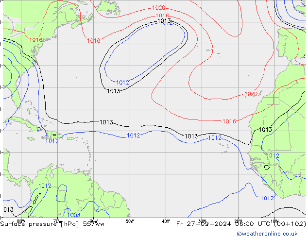 Atmosférický tlak 557ww Pá 27.09.2024 06 UTC